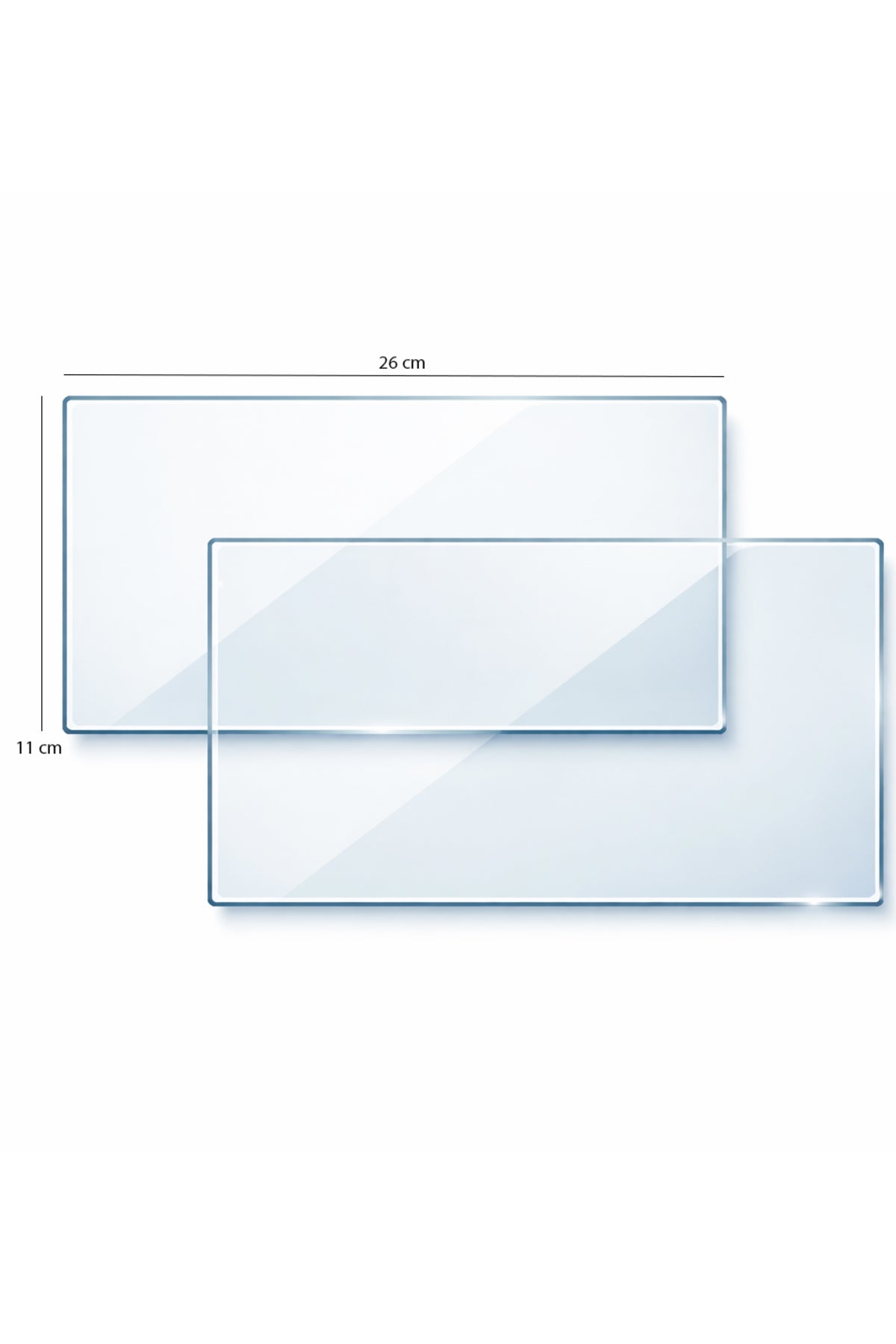 Masaüstü Şömine Camı 5 mm Temperli 26x11 cm - 2 ADET